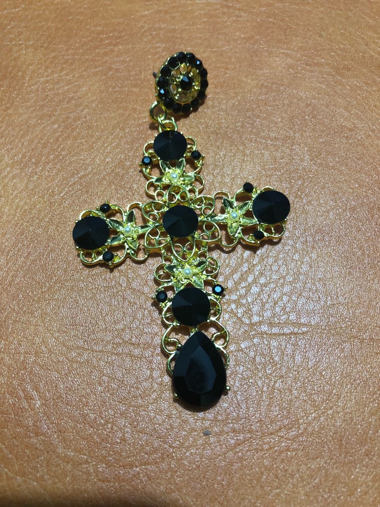 Crystal Cross Drop Earrings